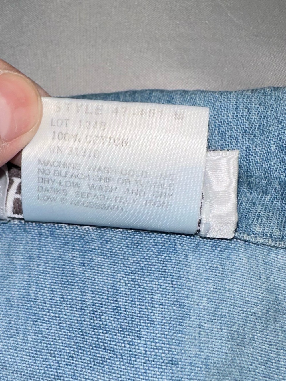 Vintage 100% Cotton Patchwork Button Up | Lightweight 4th of July Chambray M - Picture 10 of 12